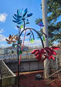 Beautiful Summer Multi Colored Flowers Wind Spinner