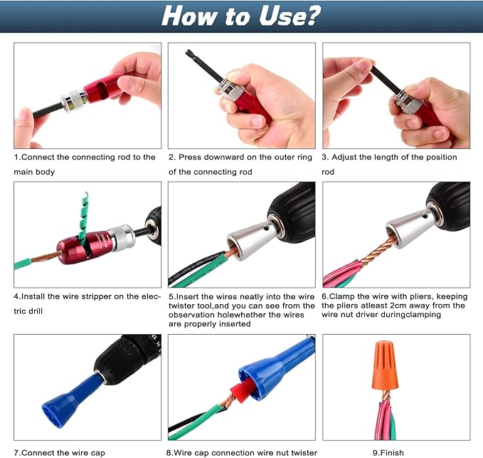 AWG Wire Stripper Tool, Wire Stripping & Twisting Tool