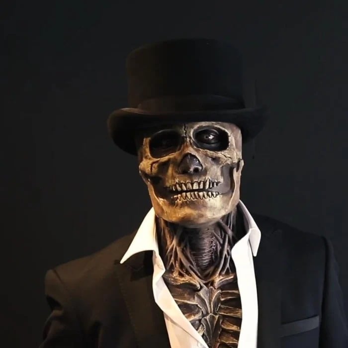 Bare brain skull latex mask