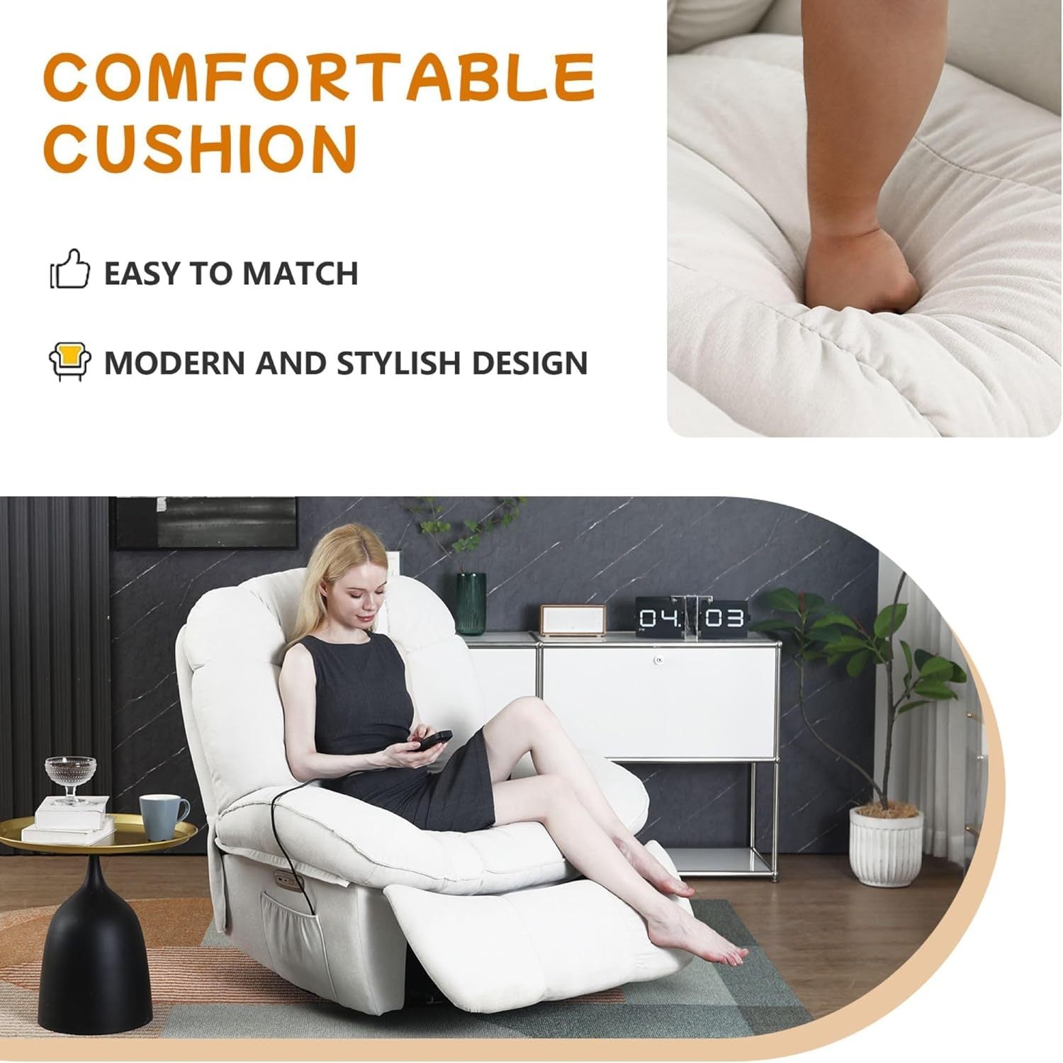 Multi-Function Electric Massage Chair with Heating and USB