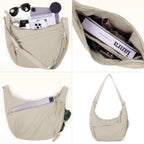 Designer Direct Sales👜Women's Fashion Plain Color Nylon Crossbody Hobo Bag