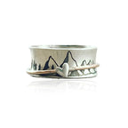 925 Silver Keep Climbing Large Circle Fidget Ring