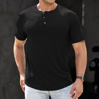 2025 Newest Men's Muscle Slim Henley Shirts with Button