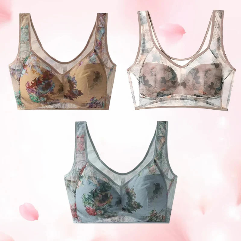Cooling Comfort Bra Made From Ice Silk And Lace👍No more sagging breasts