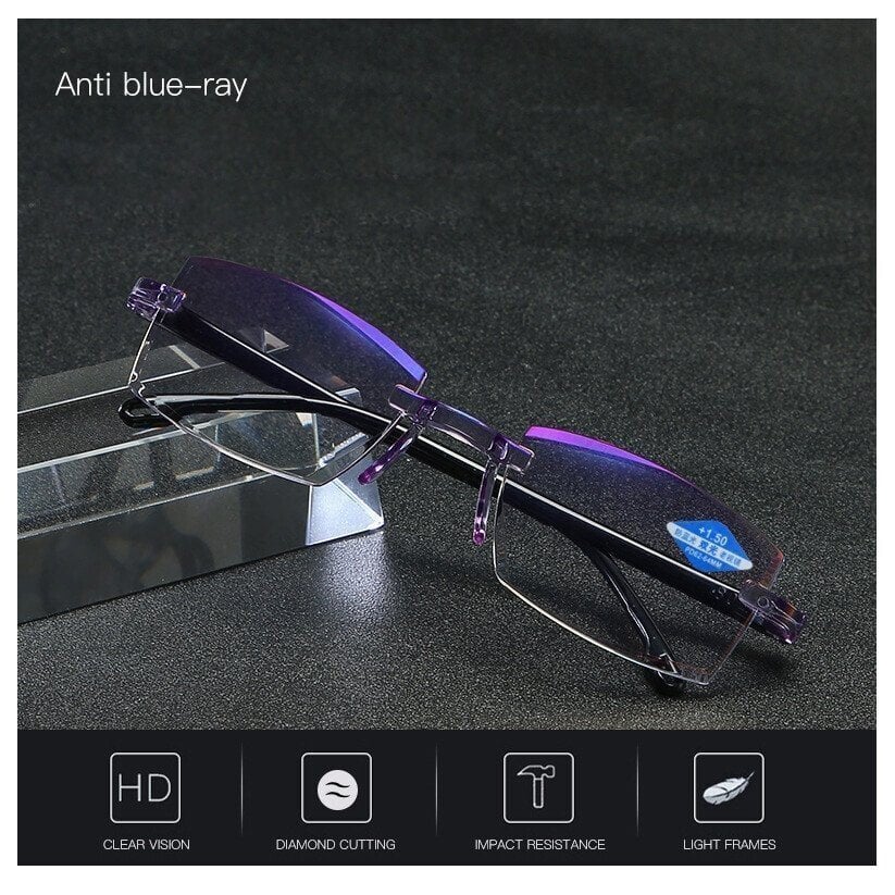 2023 New Sapphire high hardness anti blue light intelligent dual focus reading glasses