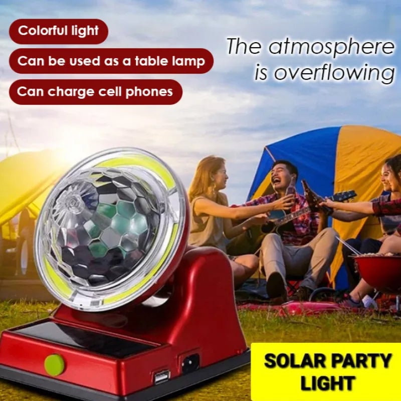 Disco Light Solar Charging Colorful Magic Ball RGB Atmosphere Light