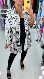 Abstract Print Oversized Shirt