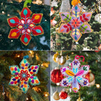 Colorful Snowflake Embroidered Wool Christmas Ornament