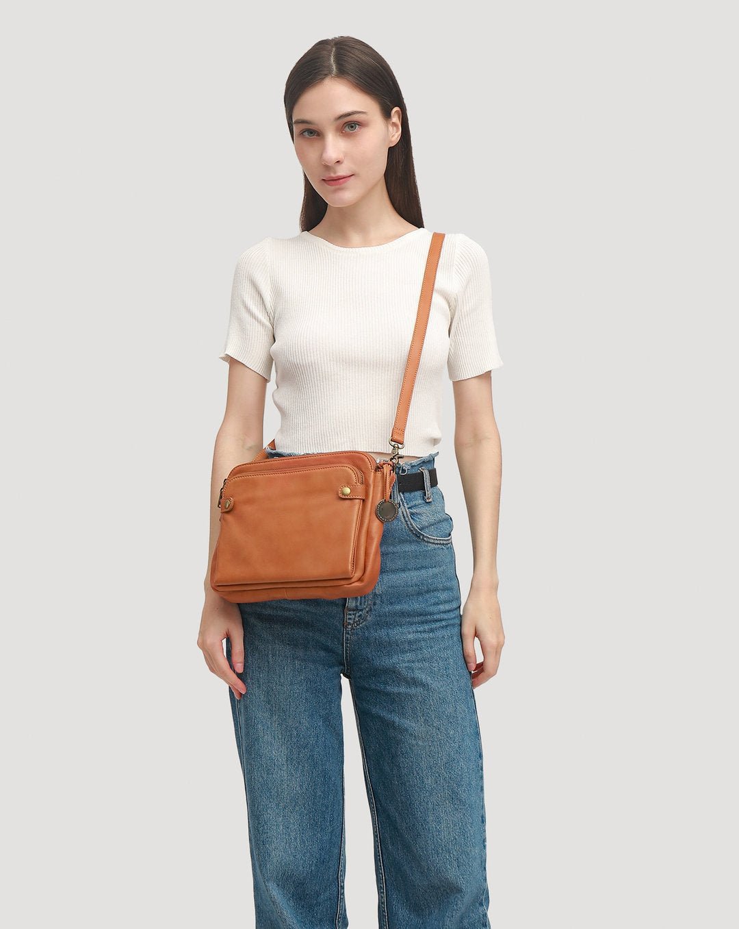 Crossbody Leather Shoulder Bags and Clutches