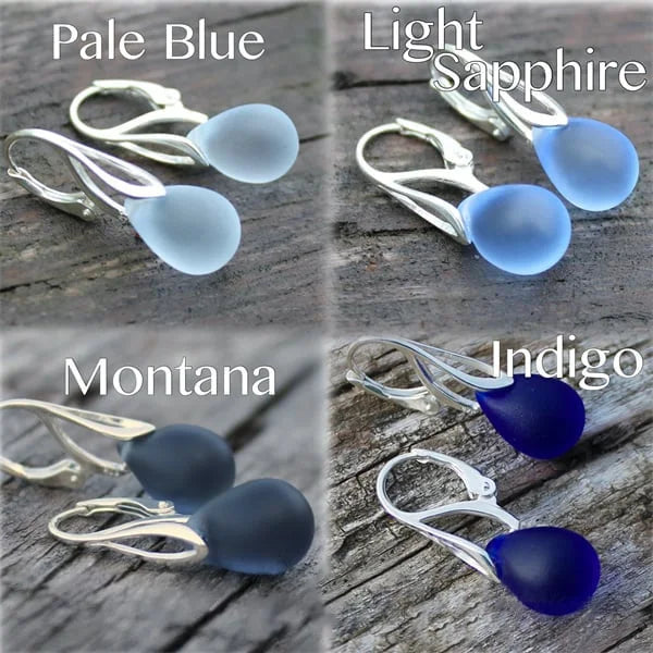Cultured Sea Glass Earrings in Sterling Silver