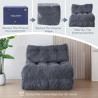 Corduroy Folding Sofa Bed, Convertible Sleeper Chair with Pillow Foldable Mattress with Back Support; Single Size