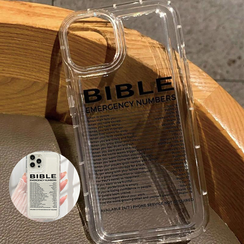 Bible Number Pattern Clear Phone Case