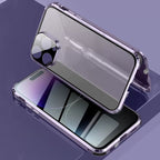 Anti-peeping Magnetic Tempered Glass Double-sided Phone Case For iPhone 11-16 Series