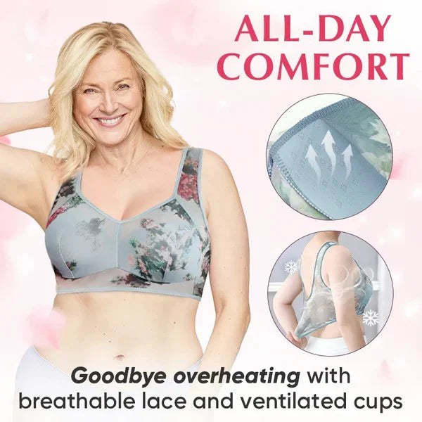 Cooling Comfort Bra Made From Ice Silk And Lace👍No more sagging breasts