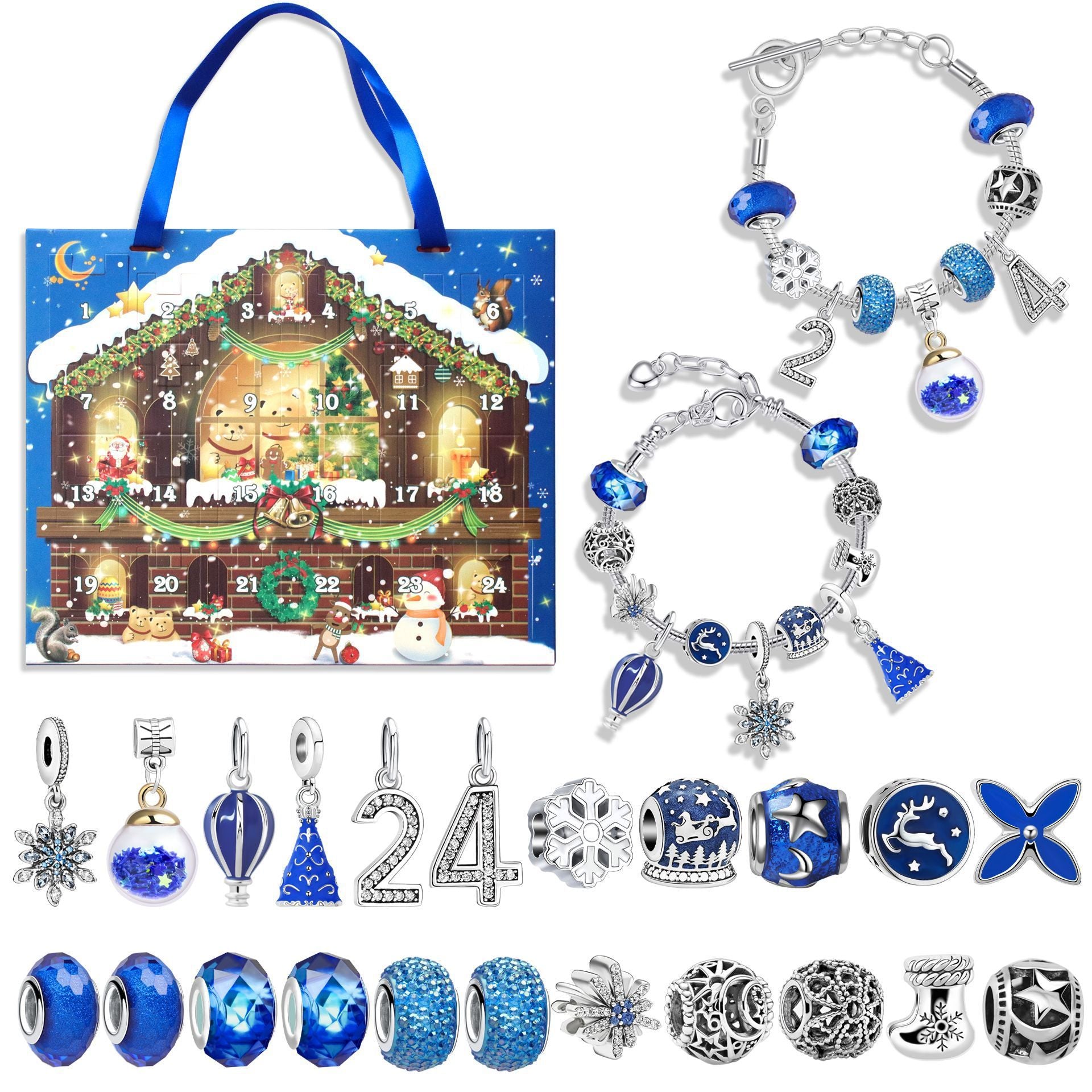 24 Pcs DIY Christmas Advent Calendar Bracelets