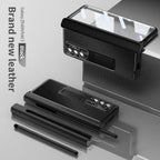 Aluminum Alloy Frame Magnetic Bracket All-Inclusive Electroplating Leather Cover For Galaxy Z Fold3 Fold4 Fold5
