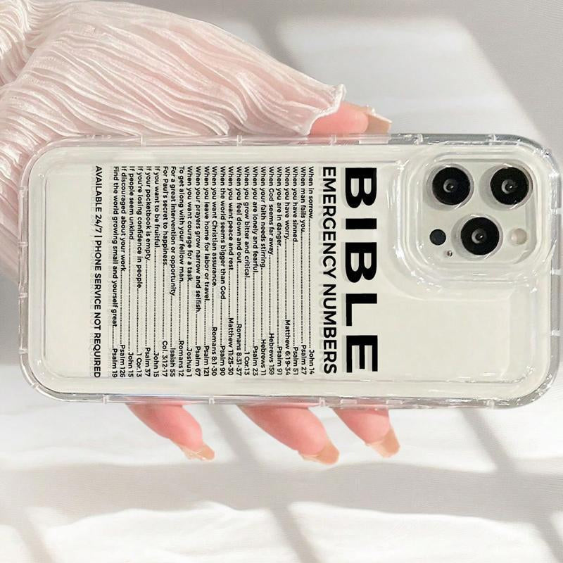 Bible Number Pattern Clear Phone Case