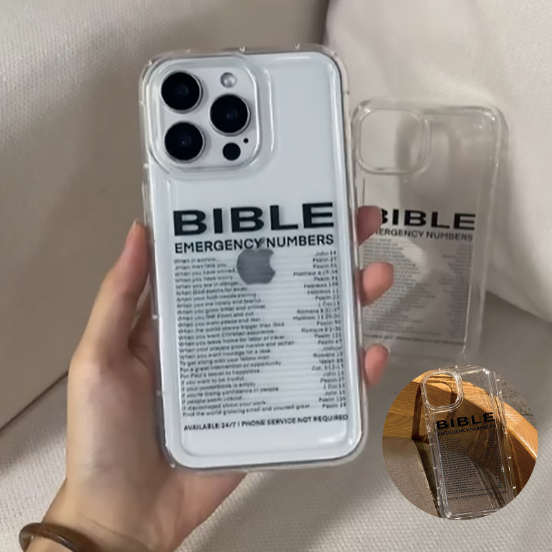 Bible Number Pattern Clear Phone Case
