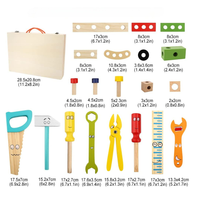 Craftology Montessori Wooden Toolbox for Creative Kids