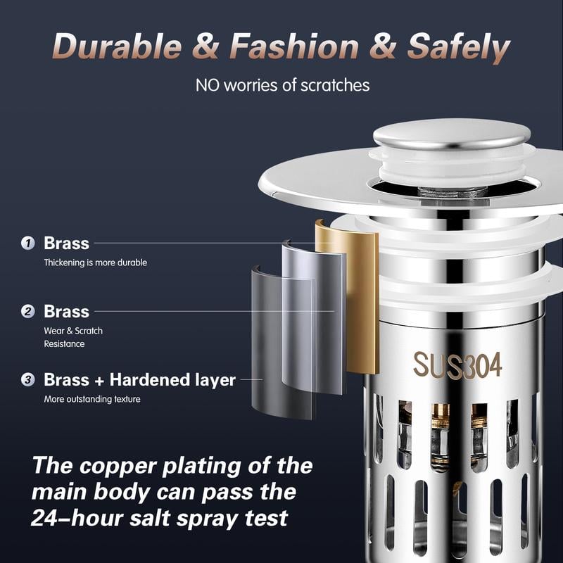 Bathroom Sink Universal Multi-Purpose Drain Strainer