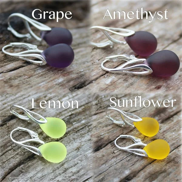 Cultured Sea Glass Earrings in Sterling Silver
