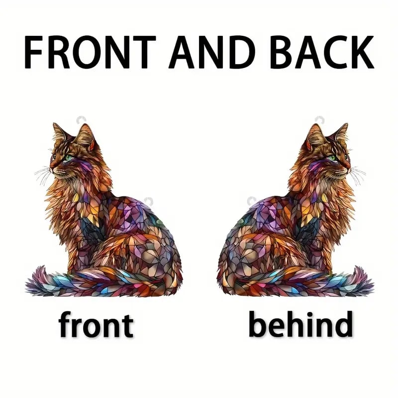 Colorful Long-Haired Cat Light Catcher