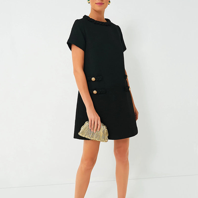 Croissant Tweed Jackie Dress