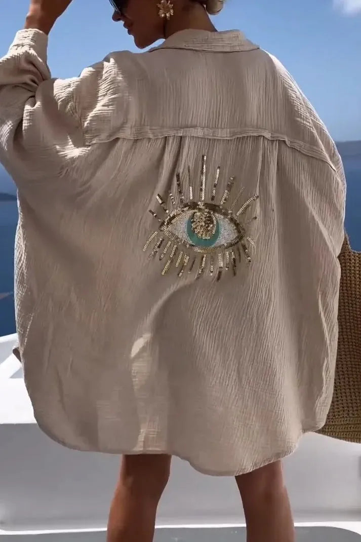 CASUAL SEQUIN BEADED SHIRT