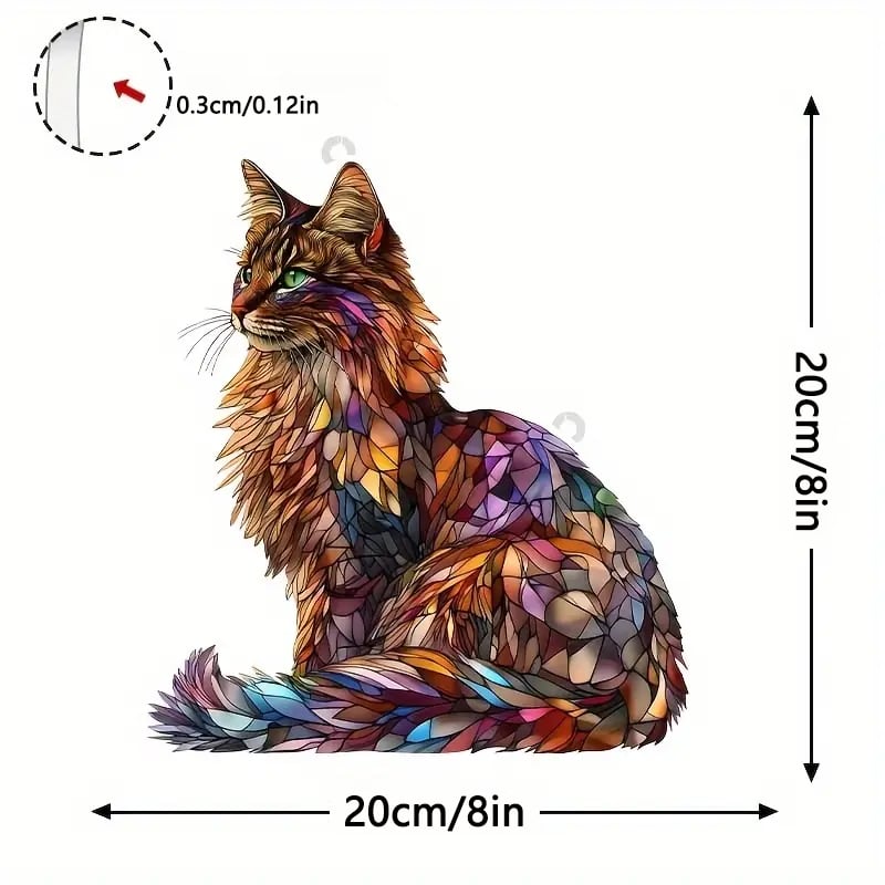 Colorful Long-Haired Cat Light Catcher