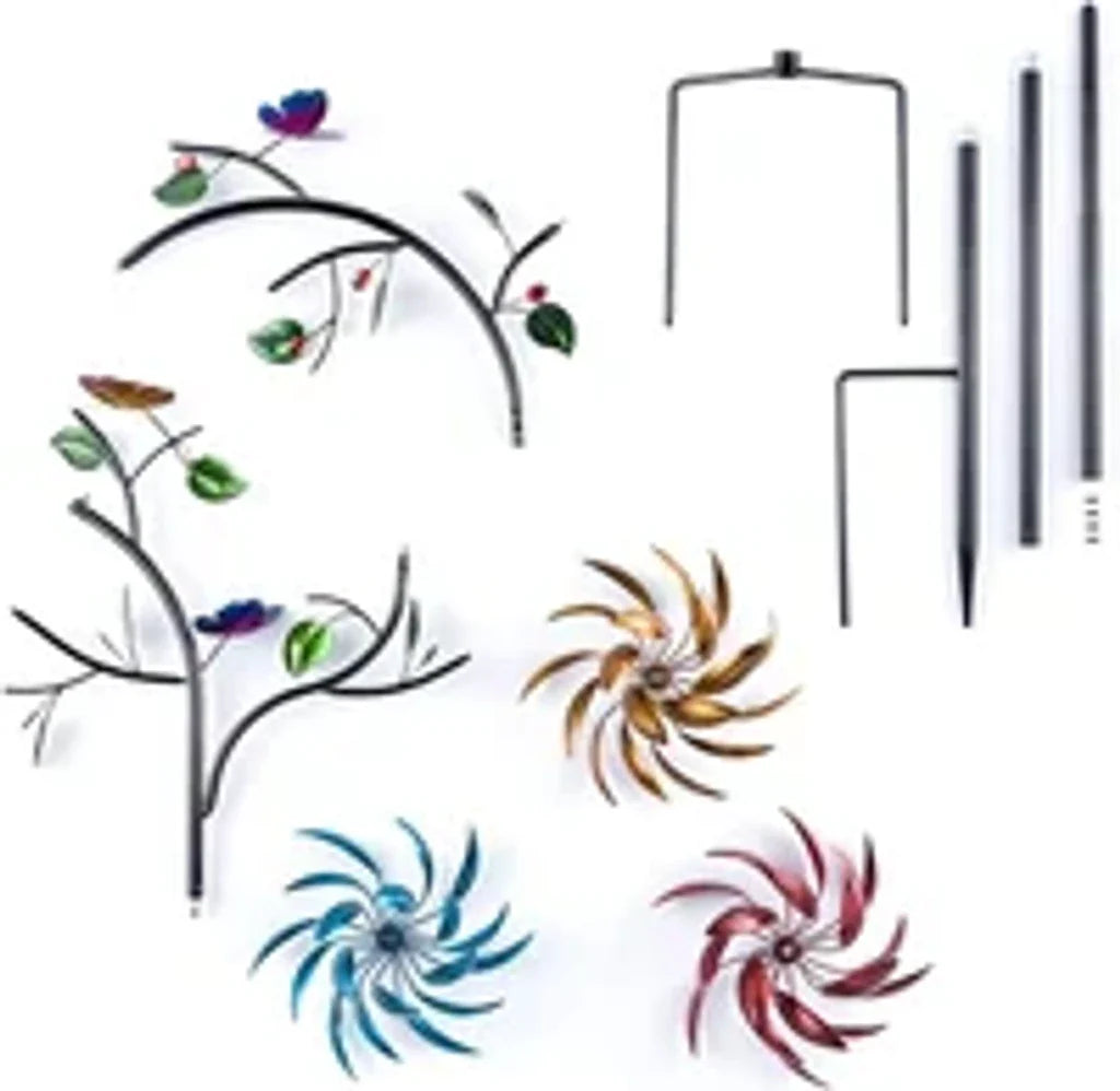 Beautiful Summer Multi Colored Flowers Wind Spinner