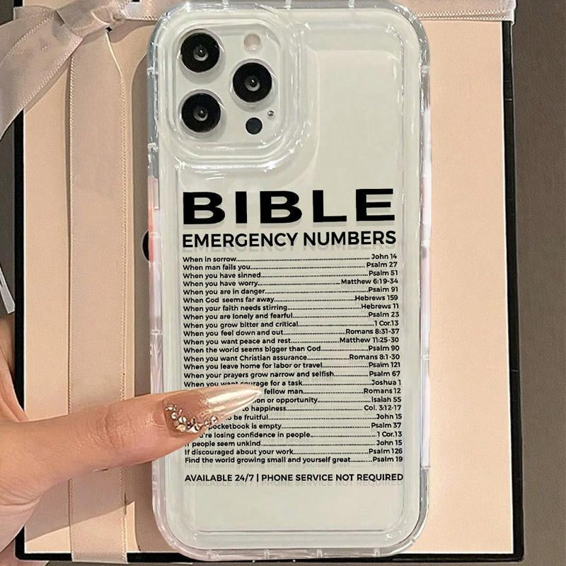 Bible Number Pattern Clear Phone Case