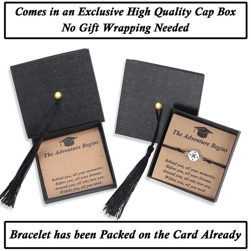 2025 Inspirational Graduation Gifts Compass Bracelet Set