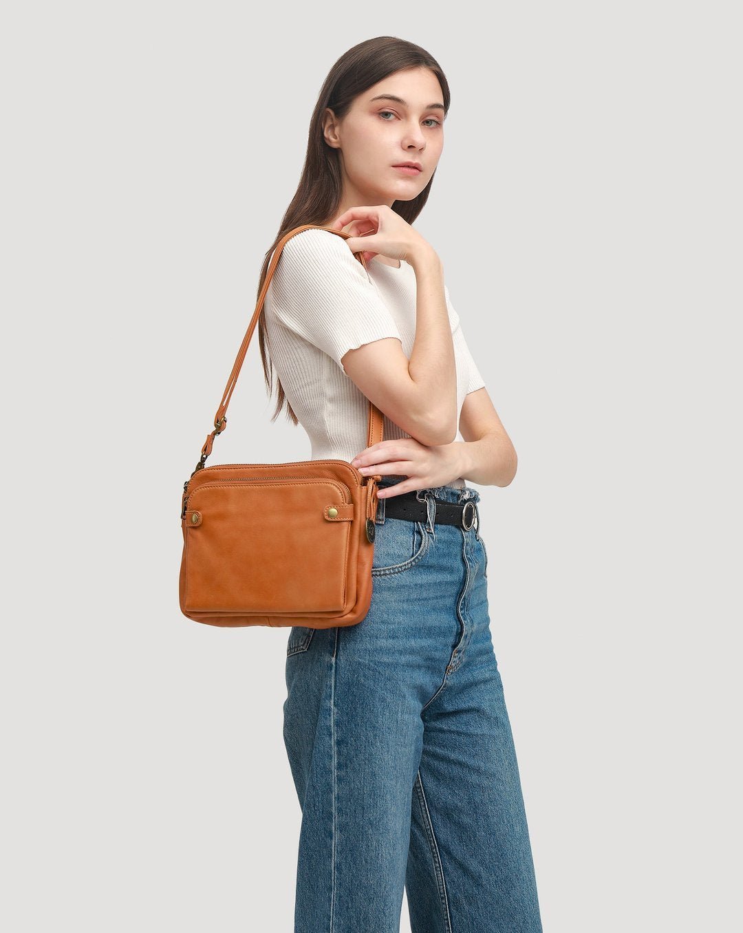 Crossbody Leather Shoulder Bags and Clutches