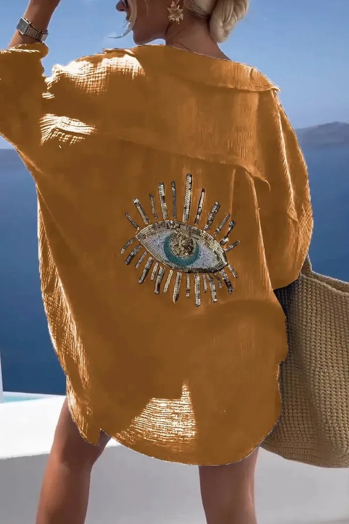 CASUAL SEQUIN BEADED SHIRT