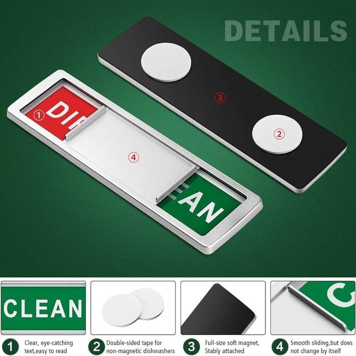 Clean Dirty Dishwasher Magnet Indicator Sign ✨