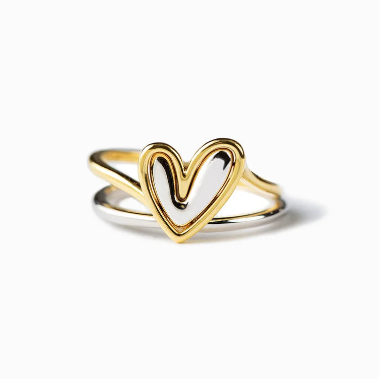 Always Keep Me In Your Heart Layered Heart Ring
