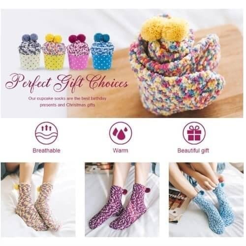 Cute Cake Winter Fuzzy Slipper Socks