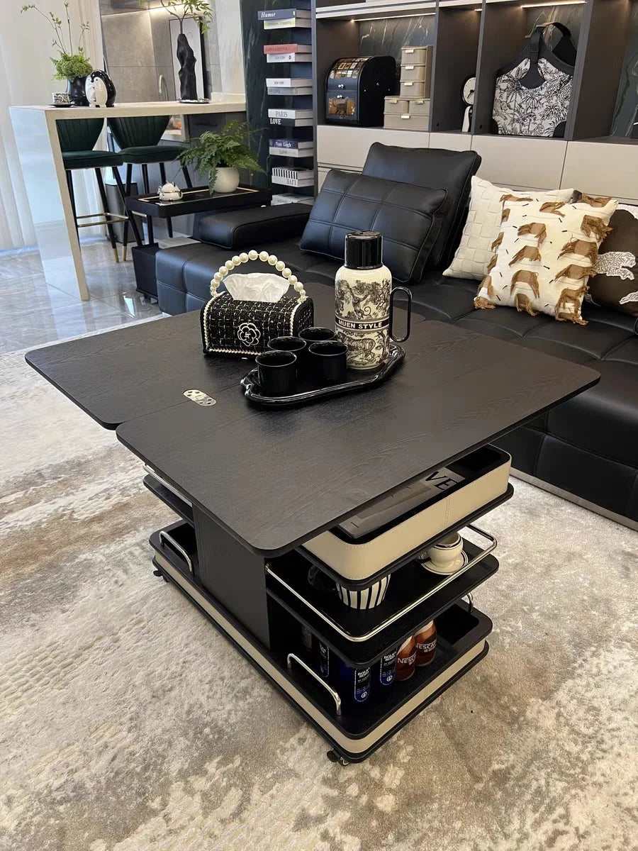 ✨Multifunctional Convertible Lift Table Coffee Table ☕ Living Room Adjustable Home Small Sofa Apartment Side Table With Four Small Sofa Stools