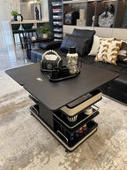 ✨Multifunctional Convertible Lift Table Coffee Table ☕ Living Room Adjustable Home Small Sofa Apartment Side Table With Four Small Sofa Stools