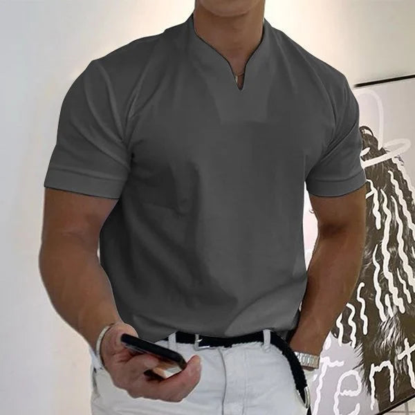 2023 Men Gentlemans business Short Sleeve Fitness T Shirt