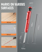 Carpenter Pencil with Sharpener, Mechanical Pencils Set with 24 Refills, Deep Hole Marker for Construction, Heavy Duty Woodworking Pencils for Architect