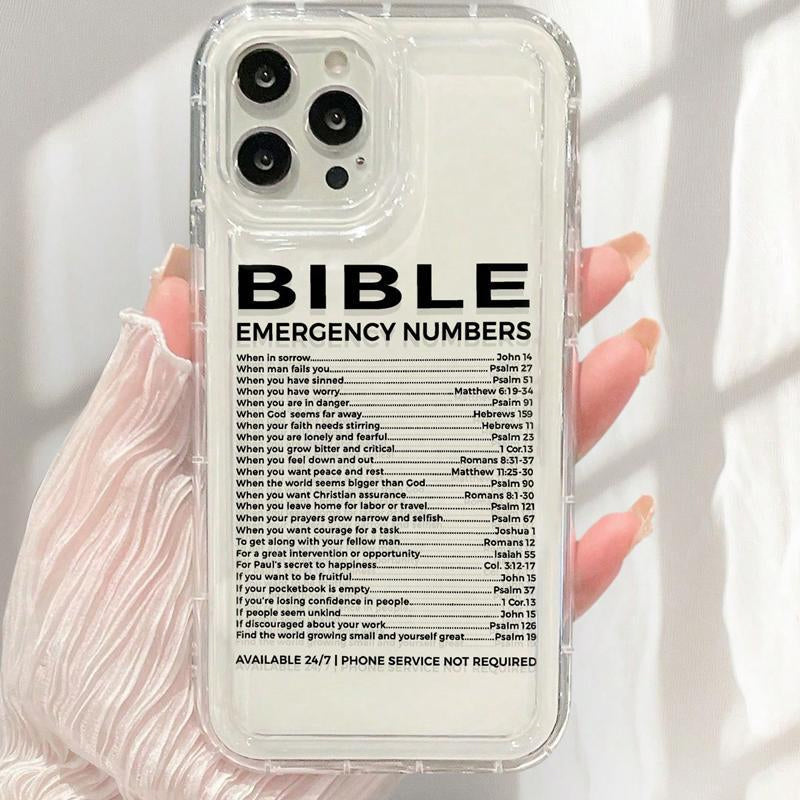 Bible Number Pattern Clear Phone Case