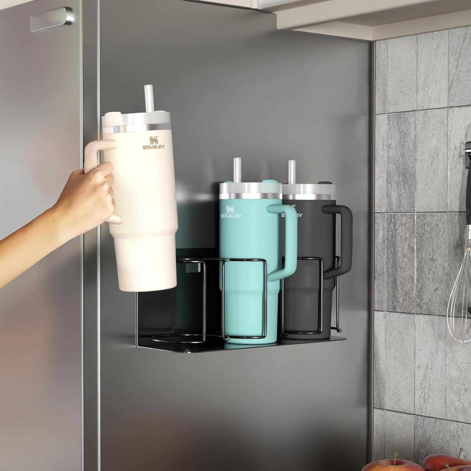 Cup Organizer - Magnetic or Screw Mount Storage for Kitchen, Fridge, or Cabinet