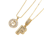 2 Pack - Initial Letter Pendant Necklaces