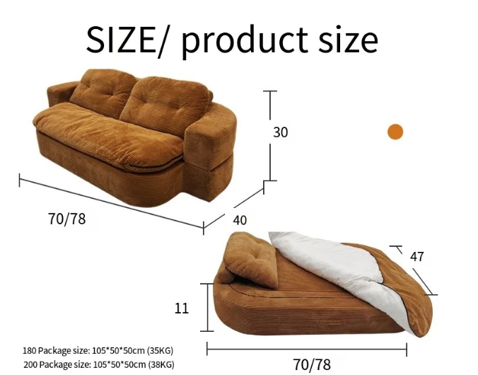🔥 Clearance Sale ✨ LoungeFlex™ 2-in-1 Chenille Sofa Bed