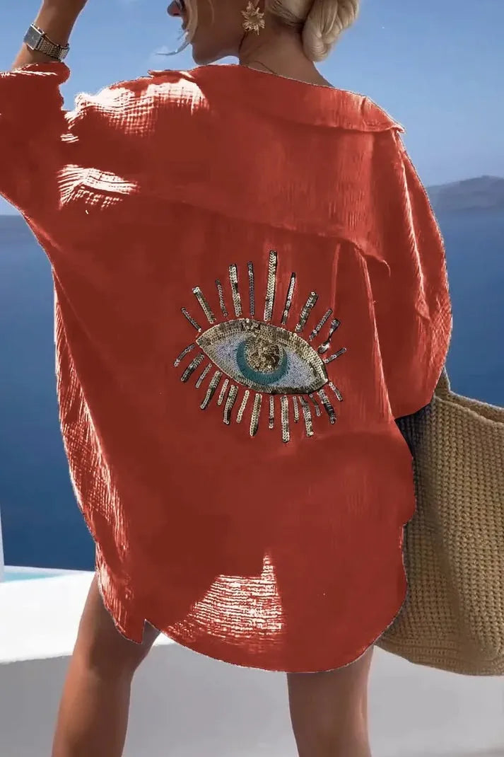 CASUAL SEQUIN BEADED SHIRT