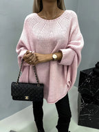 Bat Sleeve Round Neck Pullover