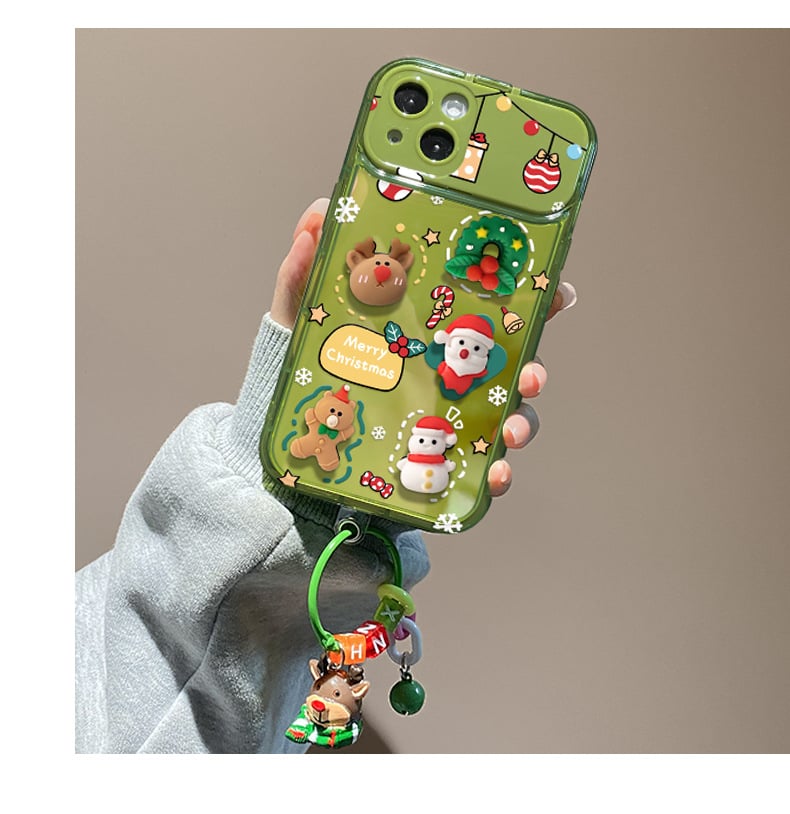 Christmas Tree Pendant Flip Mirror Case Cover For iPhone