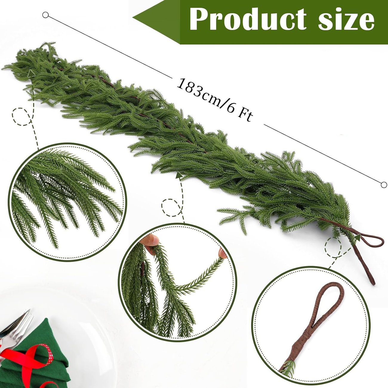 Artificial Norfolk Pine Garlands