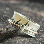 925 Silver Keep Climbing Large Circle Fidget Ring
